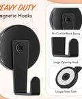Front view of 170 Lb Heavy Duty Magnetic Wreath Hanger With Steel Tube Base No Drill Door Hook For Metal Doors And Walls Black