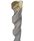 Close-up of carbide-tipped percussion masonry hammer drill bit 5/16 x 6 in, showing wide roll-forged flutes and carbide tip.