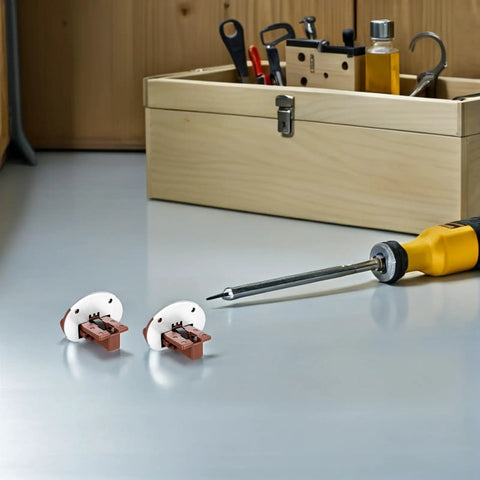 Heavy Duty Drawer Slide Kit 4 Pack For Cabinets And Dressers Replacement Track Glides on workbench with screwdriver