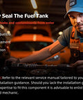 Mechanic installing 2 Pack 3 Inch Female One Quarter Turn Locking Diesel Non Vented Fuel Tank Cap For Freightliner Century 112 Cascadia 125 Columbia 112 120 Aluminum Heavy Duty Truck Gas Cap Replace 0337017000 0337017002 572.1018