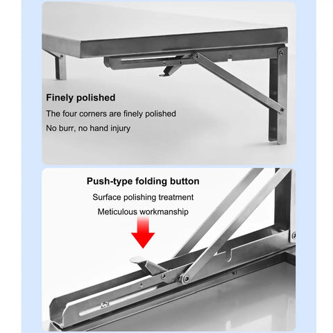 Heavy Duty Folding Wall Shelf With Thick Rust Proof Stainless Steel Hella Sturdy Floating Storage Rack For Garage Kitchen Or Laundry Straight Built Tough To Handle Any Daily Grind Smoothly