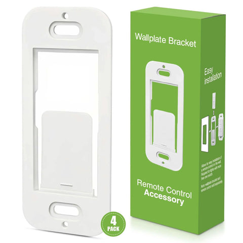 Pico Remote Wall Plate Brackets 4 Pack Snap In Installation Durable Wall Mount beside packaging