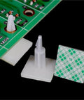 High Tack Adhesive PCB Standoffs With Snap Lock Posts For Circuit Boards, heavy-duty nylon posts and adhesive pads displayed on PCB.
