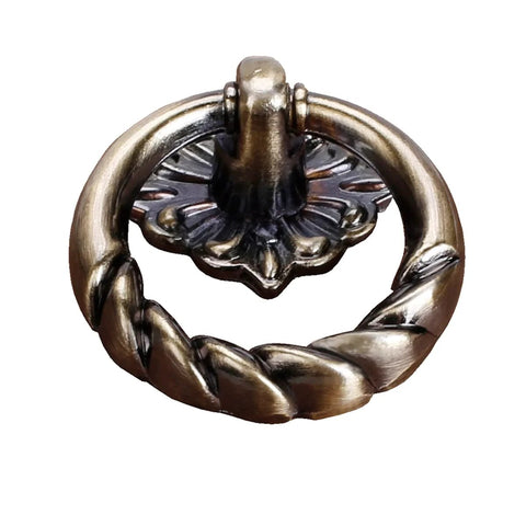 Retro Bronze Drop Ring Cabinet Pulls 12 Pack With Screws, Alloy Wardrobe Furniture Handles for Cabinets, Drawers, and Dresser