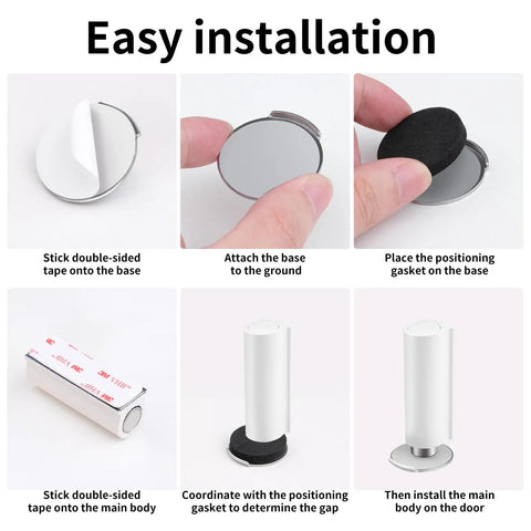 Installation guide for Heavy Duty Door Stopper Stainless Steel No Drilling Wedge Stopper Keeps Doors Open Even In Windy Weather For Home Office Garage Workshop Great For Homes Shops And More Easy Install