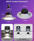 B601C product dimensions for Slick Six Inch Smart Retrofit Recessed Can Lights With Wifi Direct Connect Pushing One Thousand Lumens Fully Dimmable Led Downlights Matching Any Vibe And Hooking Up Smoothly With Voice Controls For Straight Up Clean Setup Six Pack.