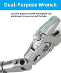 Close-up of Versatile Flexhead Adjustable Wrench 10 To 12 Inch Ratcheting Crescent Wrench With Retractable Extension and 180 Degree Head