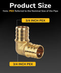 KAINGA 10-pack 3/4-inch brass PEX elbow crimp fittings, 90-degree