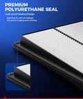 Close-up of Subaru 2 In 1 Engine And Cabin Air Filter Kit with polyurethane seal and anti-leakage design.