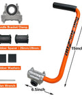 Ergonomic Trimmer Grip With Extension Handle For Weed Wacker And String Trimmer, Easy Install Bracket Clamp, Orange And Black