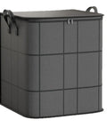Roomy Large Capacity Moving Storage Bag With Smooth Clip Zipper And Foldable Build Heavy Duty Canvas Tote in black with grid pattern