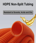 Beefy Heavy Duty Yellow HDPE Wire Loom Tubing Non Split Corrugated Cable Protector resists solvents, acids, and oils