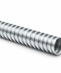 Heavy Duty Encased Galvanized Steel Flexible Electrical Conduit Three Eighth Inch Size Of 100 Feet showing a section of flexible metal tubing.