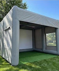 Inflatable Golf Practice Cage 5m L By 4m W By 3.3m H for indoor outdoor training with HD projection screen in a backyard setup