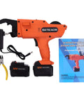 Workhorse Rebar Tie Gun 30 Mm To 60 Mm Cordless Tying Tool With Pliers and Charger visible on table