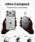 Ultra Fast 25W 3 In 1 Wireless Charging Station Foldable MagSafe Stand with iPhone and compact design display.