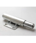 Hella Sturdy 3 Inch Heavy Duty Spring Gate Wheels Featuring Adjustable Shock Absorber Casters For Smooth Operation And Zero Sag On Rough Yards With No Sweat Install metal gate roller with a silver finish.