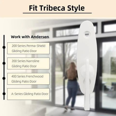 Heavy Duty White Gliding Door Thumb Latch Replacement For Andersen Patio Doors, fits Tribeca style openings.