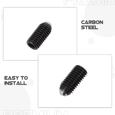 Heavy Duty Carbon Steel Hex Socket Spring Ball Plunger Screws For Clamps 10 Piece Pack, detailed image of a single screw with ball point design.