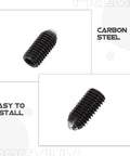 Heavy Duty Carbon Steel Spring Ball Plunger Set Hex Positioning Screws, close-up view of a black carbon steel plunger.