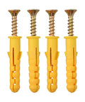 Heavy Duty Drywall Anchors And Screws Kit 50 Pieces M6x40 And M8x40 Self Tapping Fasteners For Hanging Shelves Pictures Curtain Rods In Plasterboard Hollow Walls Built To Last With Yellow Zinc Finish, yellow plastic anchors