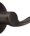 Camelot Inactive Handleset With Accent Left Handed Lever In Aged Bronze close-up view