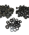 Top Shelf 10-32 Black Oxide Cage Nuts And Hex Screws With Flat Washers 25 Pack Snap In Rack Hardware perfect for server chassis installation.