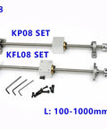 Top Tier T8 Lead Screw Kit With 2mm Pitch And 8mm Diameter For Smooth 3D Printer CNC Upgrades Including Universal Mounting Hardware For Horizontal Vertical Use, T8 KP08 KFL08 set, 100-1000mm