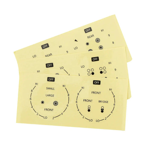Six Burner Stove Dial Sticker Set For Knobs And Controls, Heat Resistant Self Adhesive Clear Vinyl Labels, Black Print On Clear