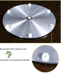 Go-To Large Glass Lazy Susan Turntable With Aluminum Bearing, showing anti-slip features on aluminum base, durable design.