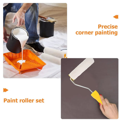 Solid 15 Piece Mini Paint Roller Kit Featuring Round Head Design And Plush Sponge Rollers For Hassle Free Wall Painting, pouring paint and detail roller.