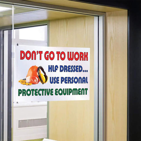 Heavy Duty PPE Decal Sticker 14X10 Inches Weatherproof Industrial Safety Sign Labels For Construction Worksites Built Tough No Nonsense Vinyl Protection Gear