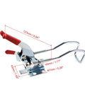771lbs Adjustable Draw Latch Toggle Clamp Kit With Galvanized Iron Hook Bolt Self Lock Heavy Duty Safety Latch, measurement details shown.