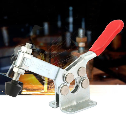 Horizontal Toggle Clamp Set For Welding And Drill Presses Built-Tough Heavy-Duty Carbon Steel Fixture With Rust-Proof Electroplated Finish