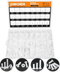 Knockout 1250 Piece White Nylon Phillips Bolt And Nut Assortment Kit For Smooth Pcb Wiring featuring assorted sizes and shapes.