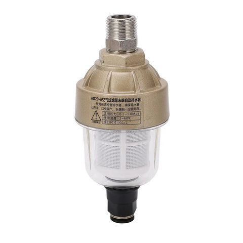 Automatic Pneumatic Water Drain Valve For Air Compressor And Cooling Systems - Easy Install Clear G1/2 Inch Condensate Discharger with transparent housing.