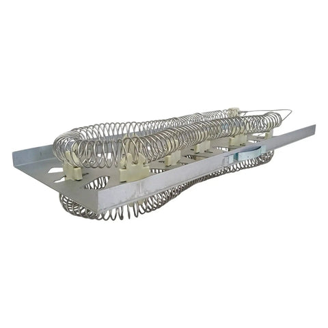 High Output Electric Dryer Heating Coil Element Assembly 240V 4600W Premium Nickel Chromium Alloy Replacement side view of coil with ceramic isolators.
