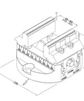 4.53 Inch CNC Self Centering Vise For Pro Grade Precision Machining, Beefy 1440 Kg Clamping Power, 70 Nm Torque, High Accuracy Milling And Woodworking Jig For Perfect Alignment Every Time, dimensioned drawing