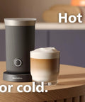 Baristina Milk Frother For Espresso Machines Froths Hot Or Cold Dairy And Non Dairy Milk Perfect Latte Art Easy To Clean Black Finish