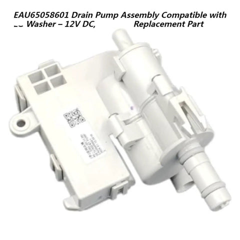 12V DC Washer Drain Pump Motor Replacement For Easy Plug And Play Water Expulsion In Laundry Machines, Reliable Electric Pump For Most Front And Top Load Washers, Durable Impeller System And Quick Install, white plastic pump