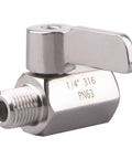 Stainless Steel Ball Valve Inline One Quarter Inch NPT Female To Male Thread Pack Of 2 Heavy Duty SUS316 Body With Double Seal For Tough Corrosion Resistance