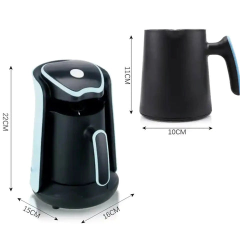Turkish Arabic Greek Coffee Pot Maker Electric Machine 110V US Plug 1 To 4 Cup Brew BPA Free Cook Sense Technology Anti Overflow Safety.