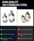 202 Piece Stainless Steel Hose Clamp Assortment Kit With 8 Sizes From 1 4 Inch To 2 Inch Adjustable Worm Gear Clamps For Fuel Lines Radiators And Water Pipes In Automotive And Plumbing Projects Plus Wrench, 304 steel sizes shown