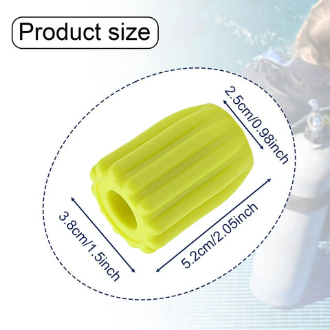 Long Yellow Handwheel Knob For Underwater Diving Cylinder Valve With Ergonomic Anti Slip Design, size dimensions shown