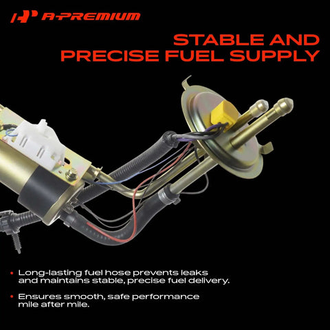 Electric Fuel Pump Assembly For Jeep Cherokee XJ Wagoneer 1987 1990 4.0L Engine With 20 Gallon Tank Direct Fit Replacement showcasing fuel hose and electrical connections.