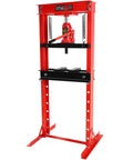 20 Ton Hydraulic Shop Press With H Frame Adjustable Floor Stand, red steel frame for bending, straightening, bearing installations