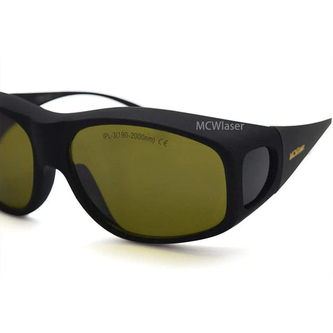 Heavy Duty Ipl Laser Safety Glasses Offering Kickass Eye Protection For Hair Removal Cosmetology Clinics And Photon Beauty Equipment While Keeping Your Peepers Shielded Daily, black with green lenses.