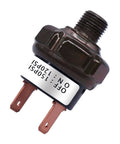 Heavy Duty Air Pressure Switch 120 To 150 PSI 1 Eighth NPT Thread For Air Horns And Compressors DC 12V Or 24V And AC 110 120 240V Black Finish Built To Last Up To 100000 Cycles Compact 46x26x26mm front view