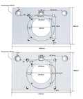Diagram of aluminum plate for Rock Solid XYZ Axis Linear Stage With SFU1605 Ball Screw And HGH20 Guide Rail for CNC Rigs.