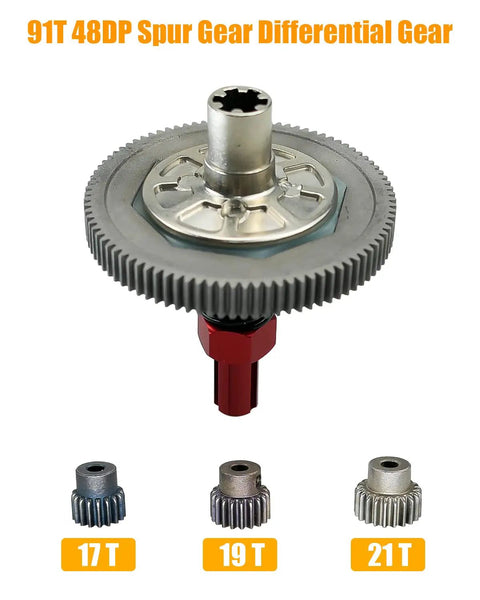 Arrma Beefed Up 91T Spur Gear Slipper Clutch Upgrade Kit with 17T, 19T, 21T pinions for RC Trucks